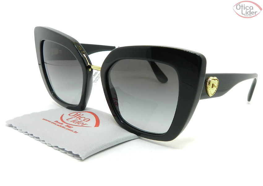 Dolce & Gabbana DG4359 501/8g 52 Acetato Preto com Dourado