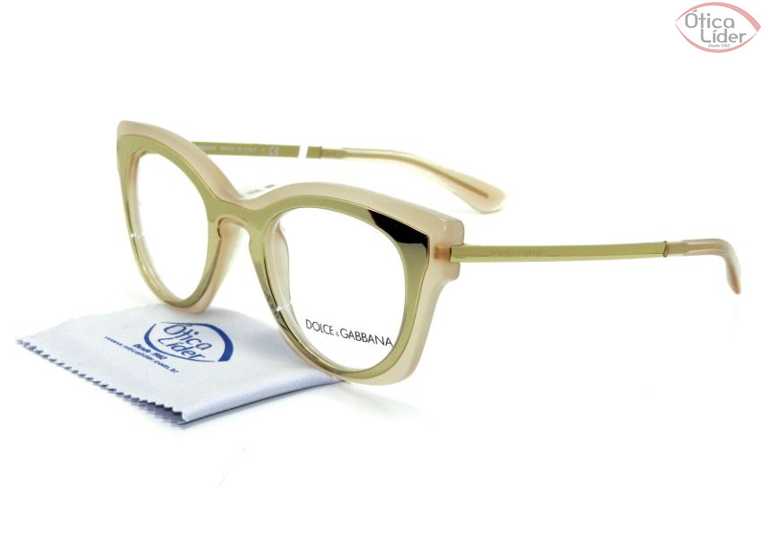 Dolce & Gabbana DG5020 3041 48 Acetato Rosado Transparente / Dourado