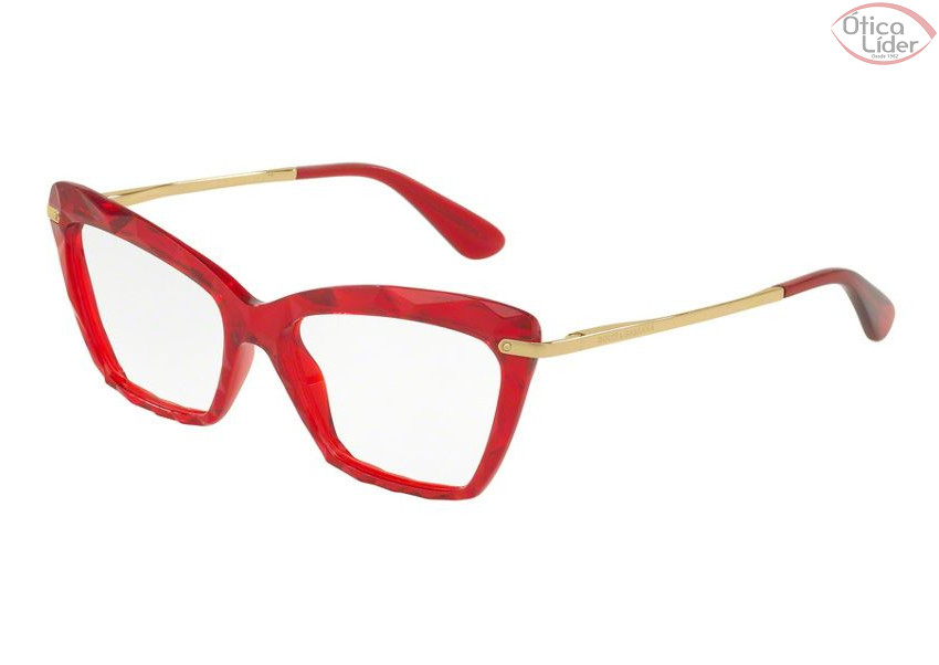 Dolce & Gabbana DG5025 3147 53 Acetato Vermelho Transparente / Dourado