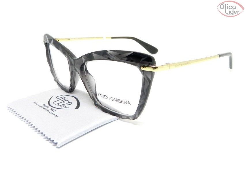 Dolce & Gabbana DG5025 504 53 Acetato Cinza Cristal / Metal Dourado