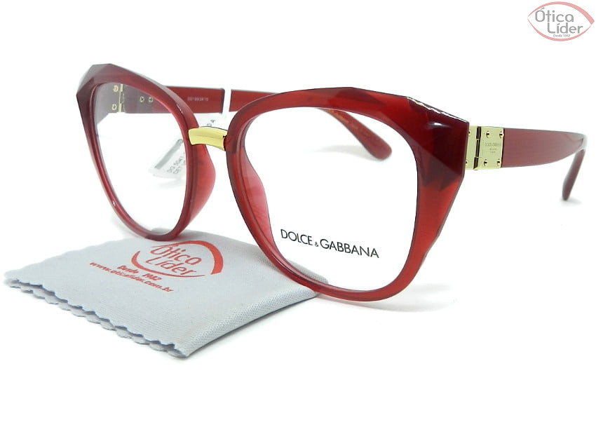 Dolce & Gabbana DG5041 1551 53 Acetato Vermelho Transparente / Dourado