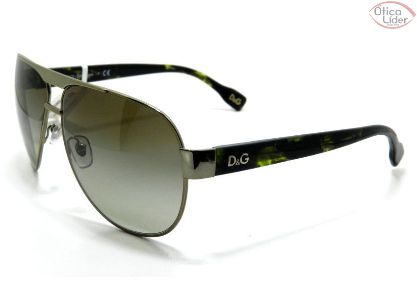 Dolce & Gabbana DG 6080 1072/8e 63 Aviador Metal Prata / Verde