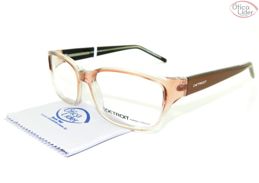 Detroit DT Iara 417 48 Acetato Rosado Transparente / Marrom 