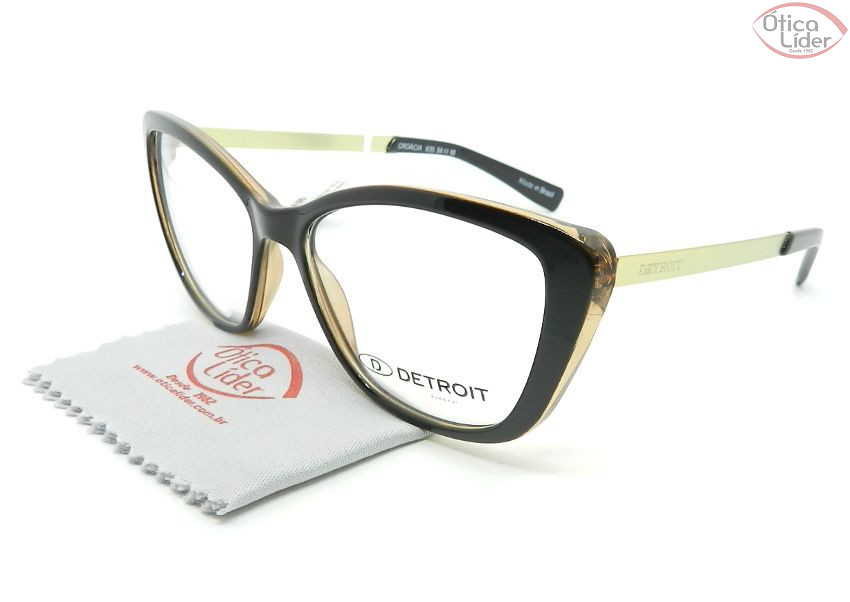 Detroit Croácia DT635 54 Basic Acetato Preto / Metal Dourado