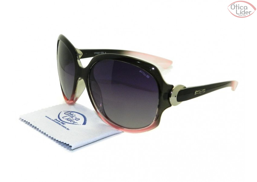 Fits FT 032 col.a 57 Acetato Preto / Rosa Transparente