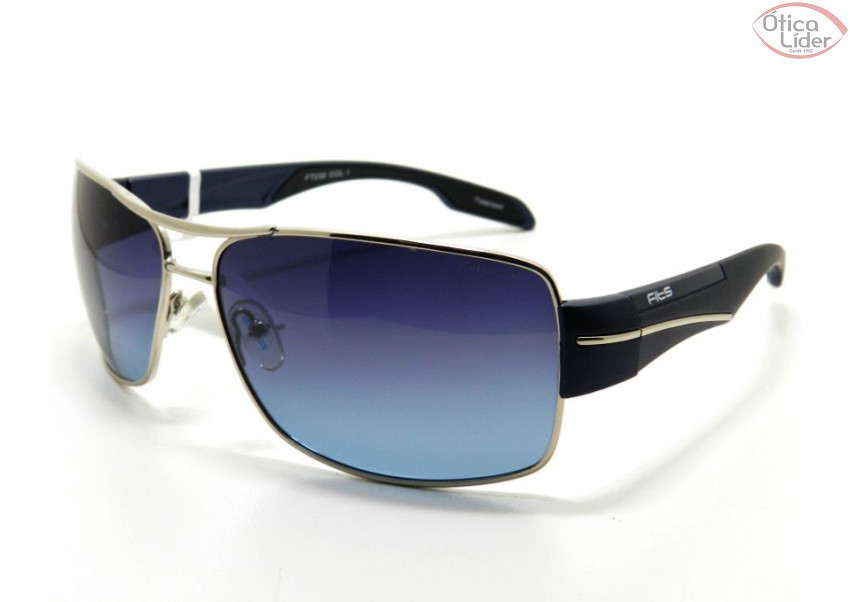 Fits FT 036 col.1 64 Metal Prata / Preto c/Lente Azul
