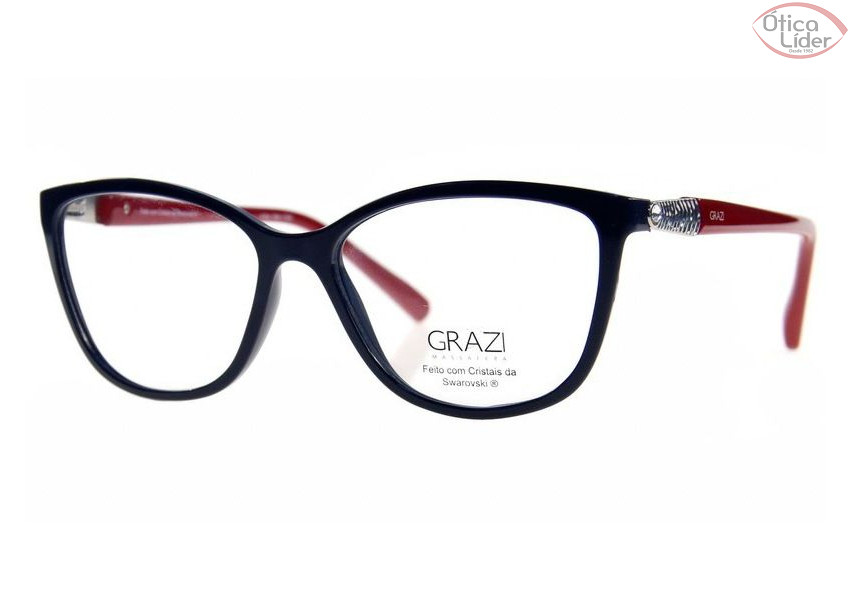 Grazi Massafera GZ 3022 e103 53 Acetato Azul Escuro / Vermelho