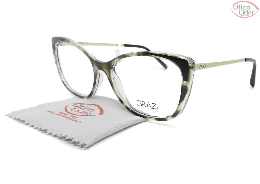 Grazi Massafera GZ3055 f917 53 Acetato Havana Cinza / Prata