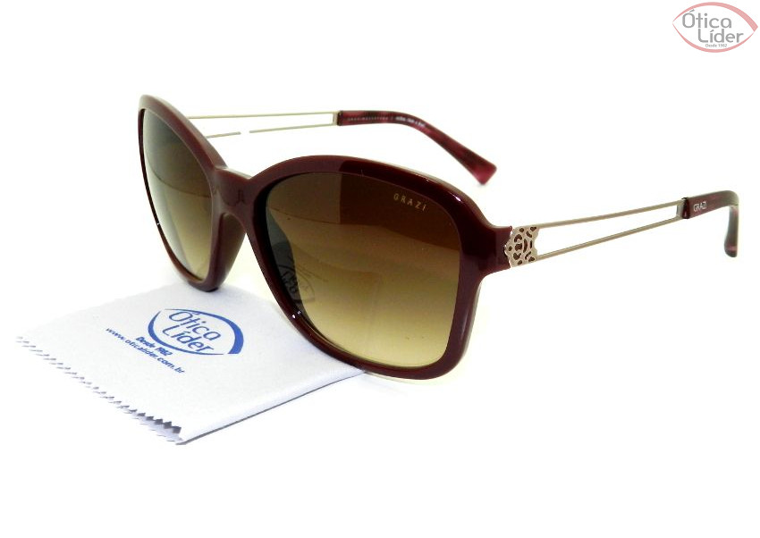Grazi Massafera GZ 4006 d446 56 Acetato Bordô / Prata