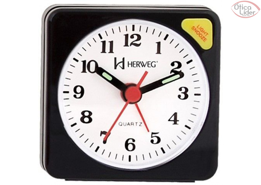 Herweg HE 2510 034 Despertador Quartz Preto