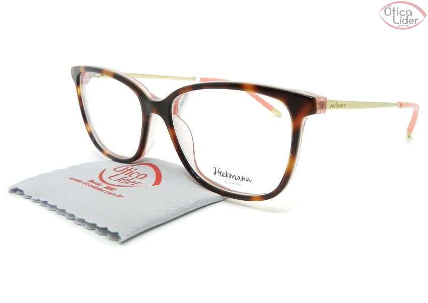 Armação Hickmann HI6048s g22 52 Acetato Tartaruga / Rosa Coral