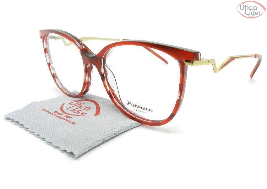 Armação Hickmann HI6097y e01 51.5 Acetato Vermelho / Dourado