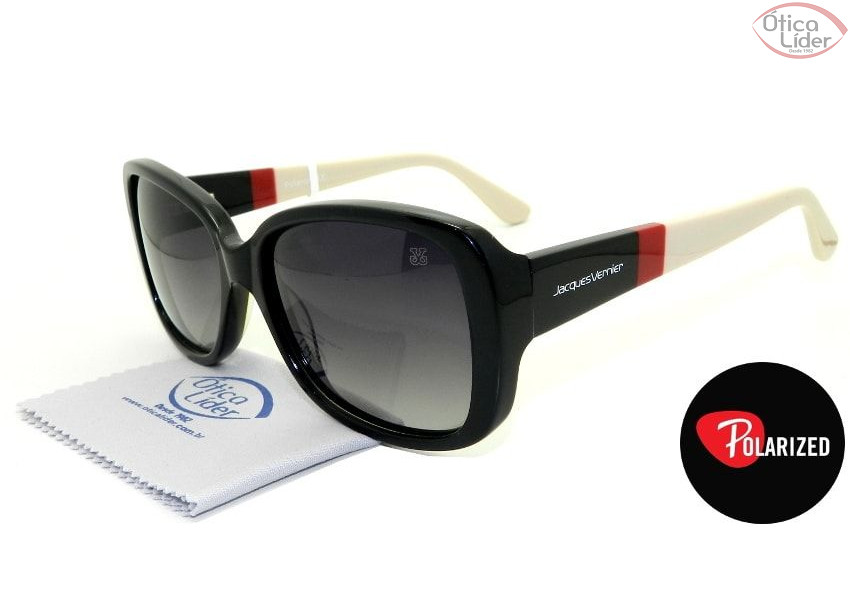 Jacques Vernier JV mmb 1780 55 c4 Acetato Preto / Bege Polarizado
