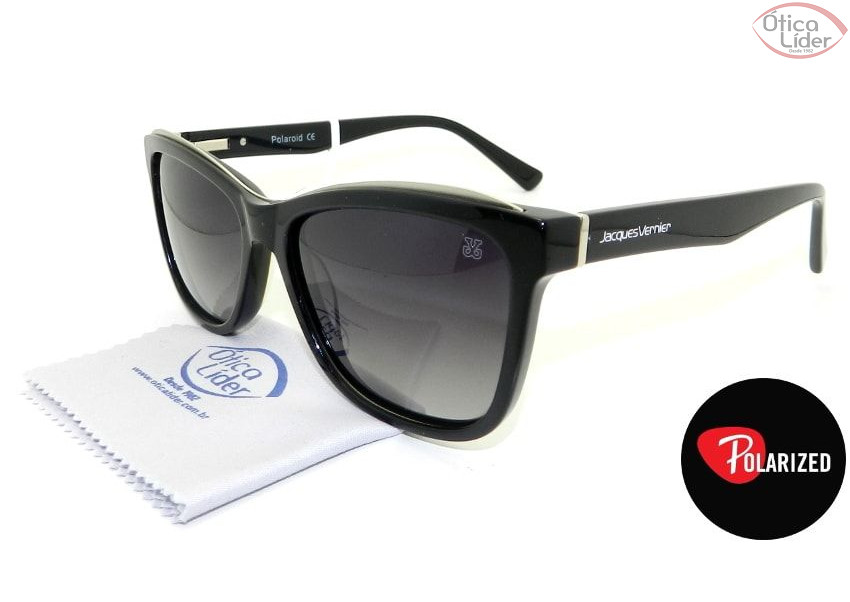 Jacques Vernier JV mmb 2041 55 c4 Acetato Preto Polarizado