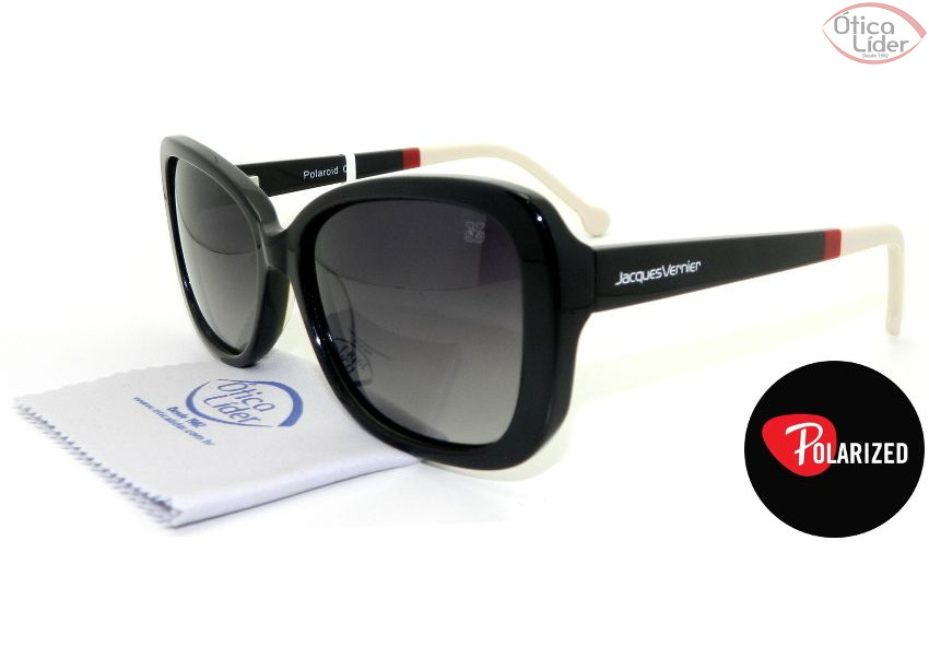 Jacques Vernier JV mmb 2043 55 c3 Acetato Preto / Bege Polarizado