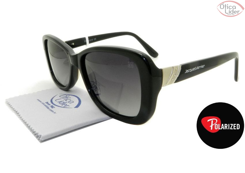 Jacques Vernier JV mmb bq 1550s 54 c1 Acetato Preto Polarizado
