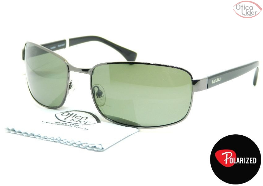 Óculos London LO 622 RD 63 Metal Chumbo / Acetato Preto Polarizado