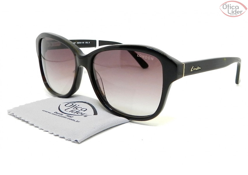 Óculos London LO L627 col.b 55 Acetato Preto Tartaruga