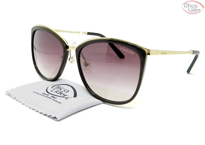 Óculos London LO L632 col.b 58 Acetato Marrom / Metal Dourado