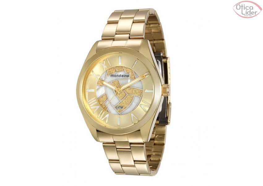 Mondaine MD 76473lpmvde1 Dourado Redondo