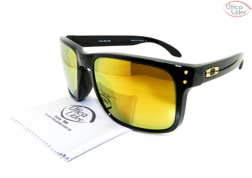 Oakley OO9102l/08 55 Holbrook Acetato Preto Espelhado