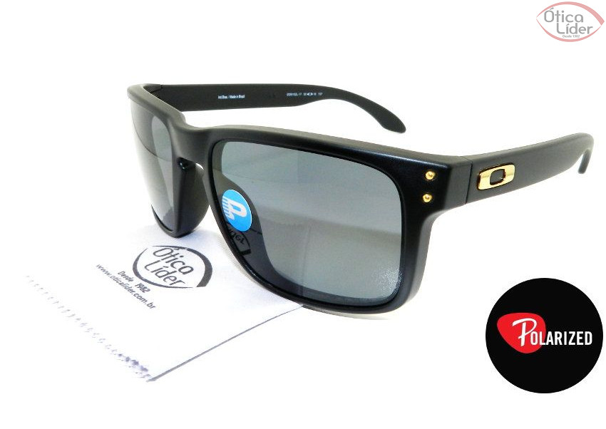 Oakley OO9102l/17 55 Holbrook Acetato Preto Polarizado