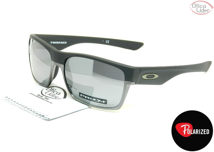 Oakley OO9189 38 60 Twoface Acetato Preto / Prata Polarizado