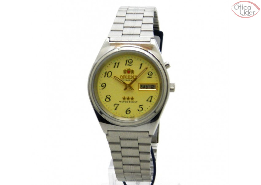 Orient OR 469wb1a Metal Prata Automático Fundo Amarelo