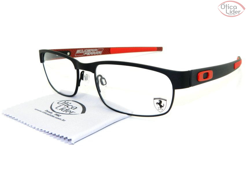Oakley OX 5079 0455 55 Ferrari Metal Preto / Vermelho