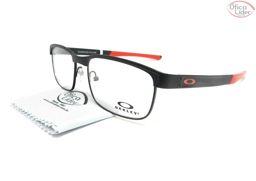 Oakley OX5132 0454 54 Surface Plate Titanium Preto / Vermelho