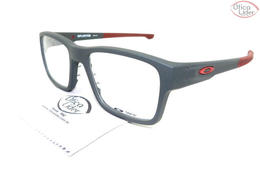 Oakley OX 8077 0654 54 Splinter Acetato Cinza / Vermelho