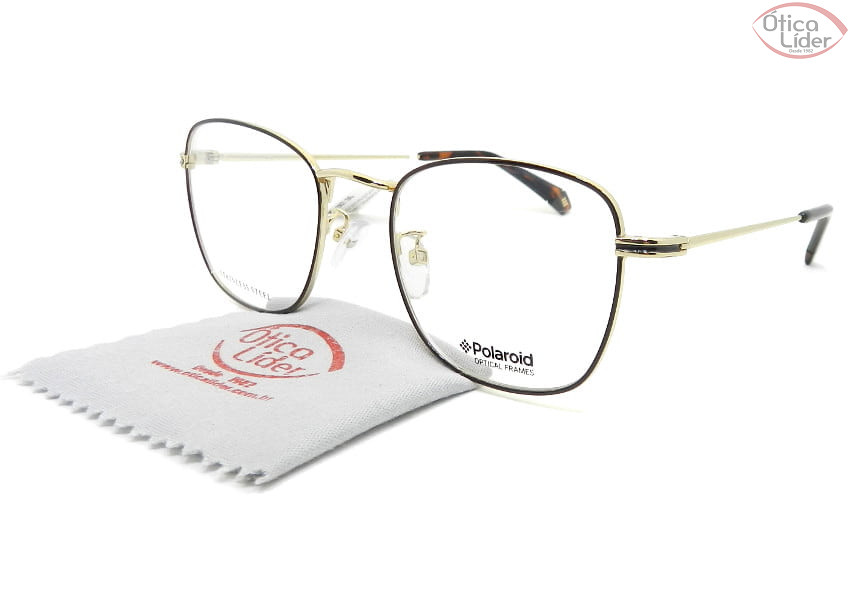 Polaroid PLDd337 01q 51 Metal Dourado / Acetato Havana