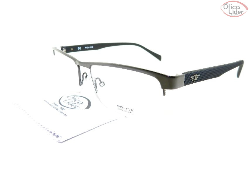 Police PO vpl131n 0568 53 fny Metal Chumbo / Acetato Azul