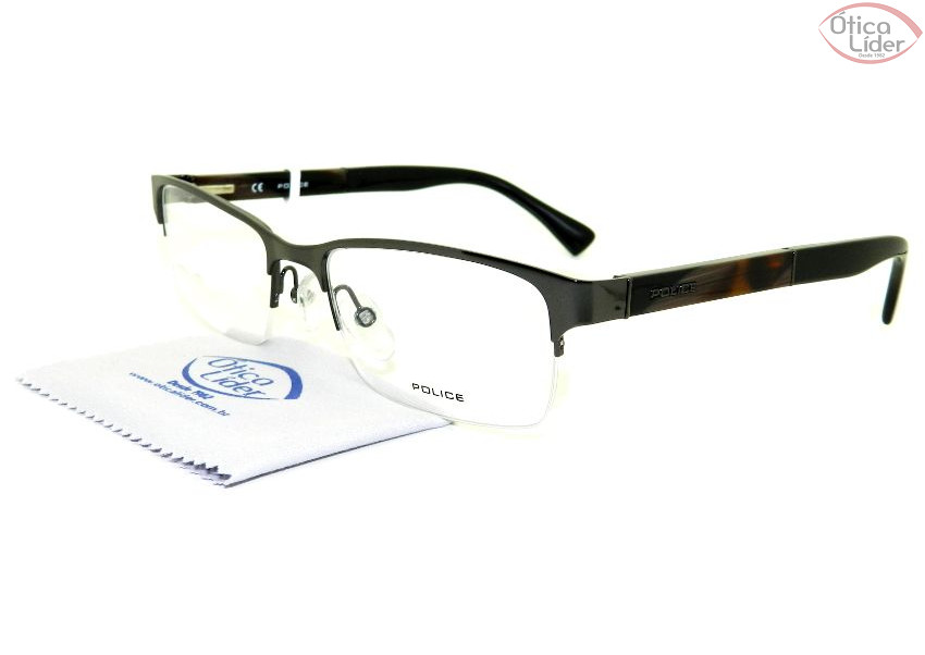 Police PO vpl8796 0568 53 fny Metal Chumbo / Acetato Preto
