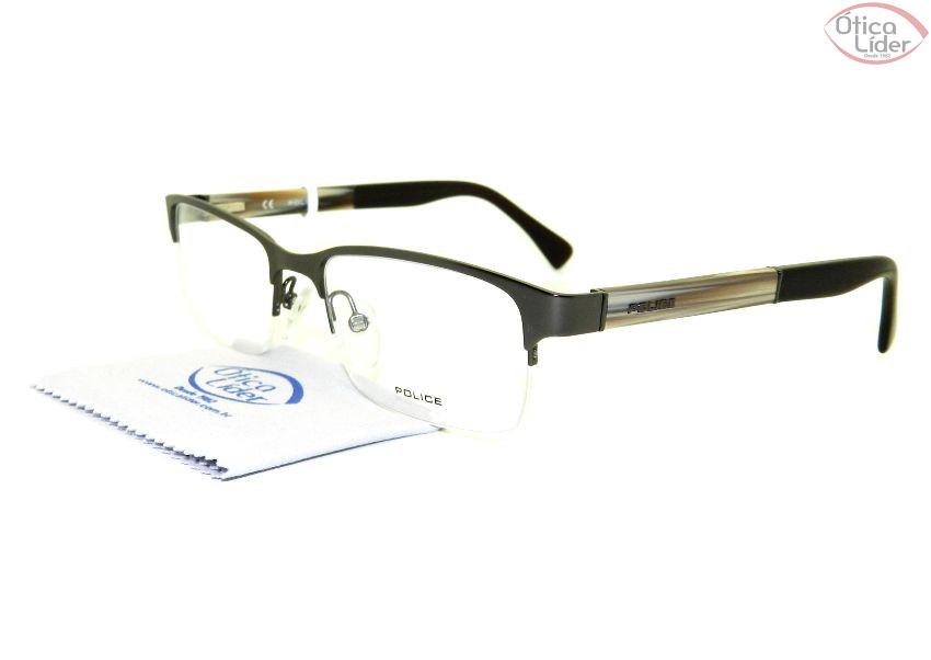 Police PO vpl8796 0627 53 fny Metal Grafite / Acetato Preto