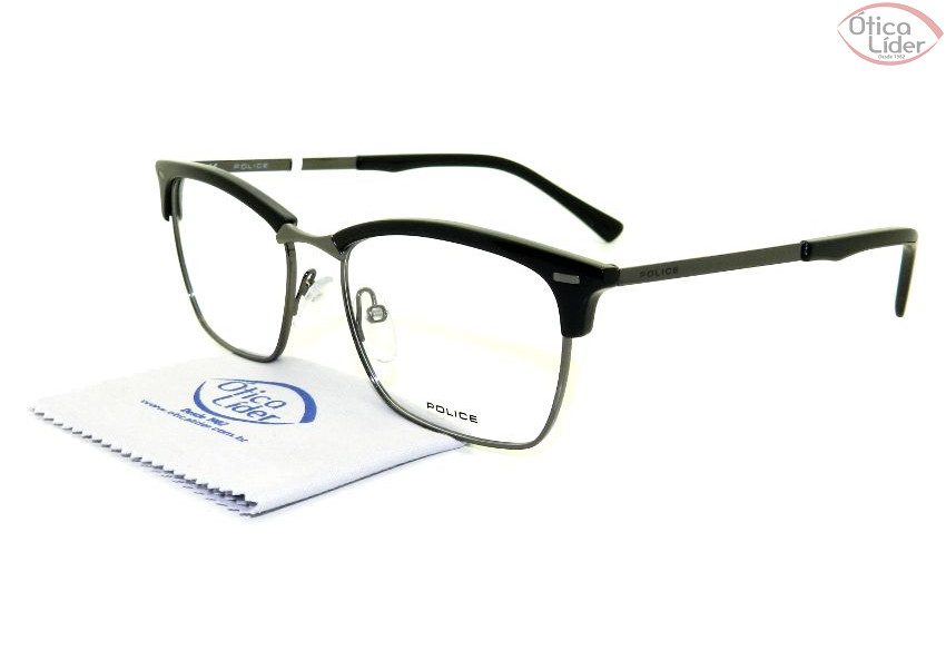 Police PO vpl135 0700 52 Linear 3 Metal Chumbo / Acetato Preto