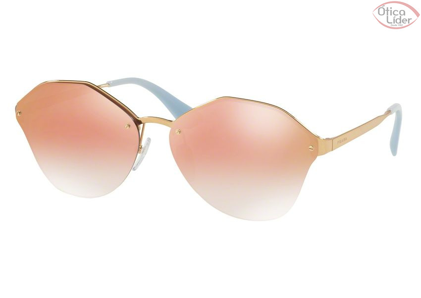 Prada SPR 64ts 7oe ad2 66 Metal Dourado Espelhado Rosê