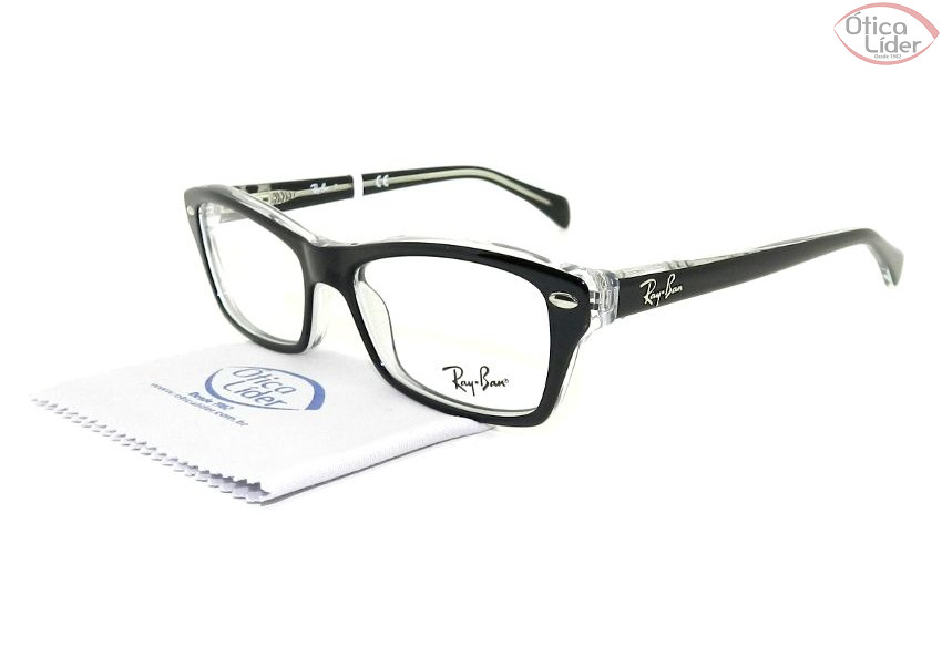 Ray-Ban RY1550 3529 48 Infantil Acetato Preto / Transparente