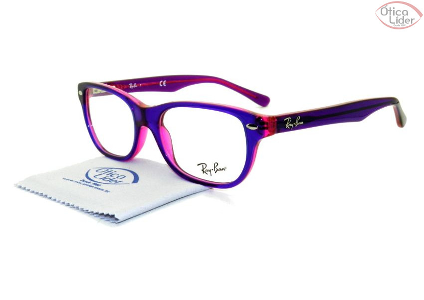 Ray-Ban RY1555 3666 48 Infantil Acetato Roxo / Rosa
