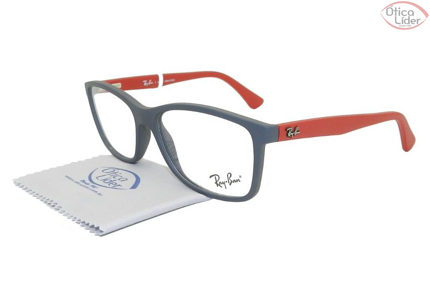 Ray-Ban RY1558l 3676 50 Infantil Acetato Cinza / Vermelho