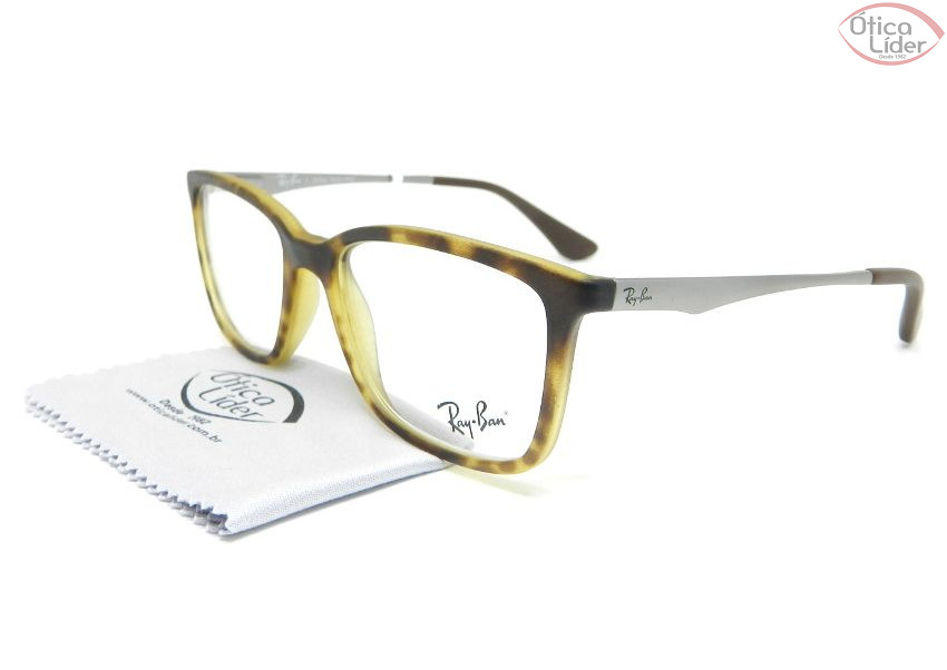 Ray-Ban RX1564l 3653 49 Acetato Demi / Metal Chumbo