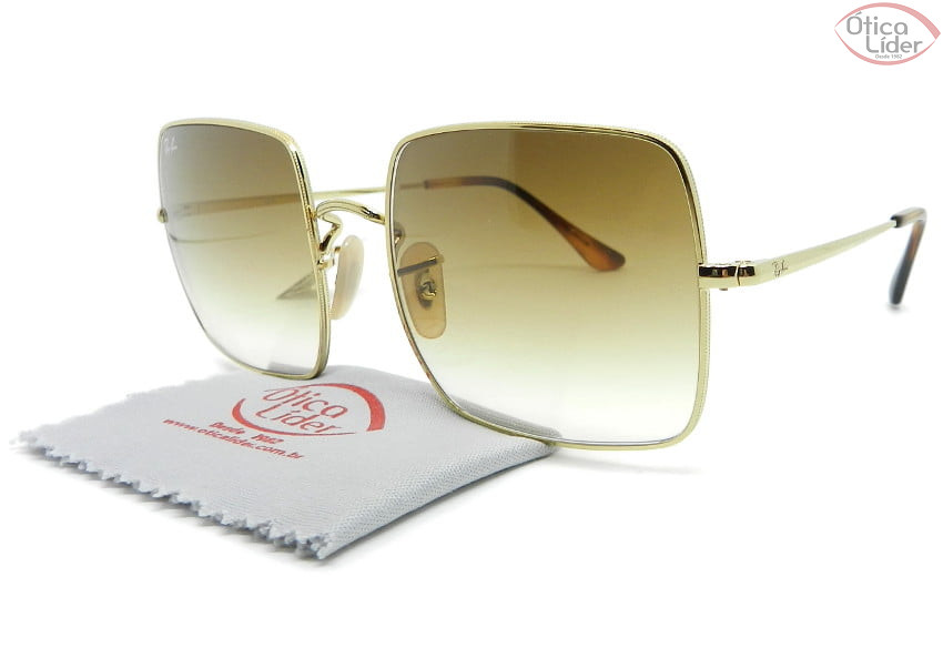 Ray-Ban Square RB1971 9147/51 54 Metal Dourado Lente Degradê