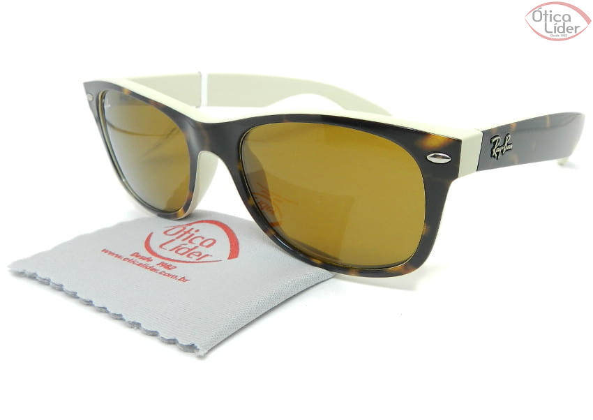 Ray-Ban RB2132 6012 52 New Wayfarer Acetato Demi / Creme