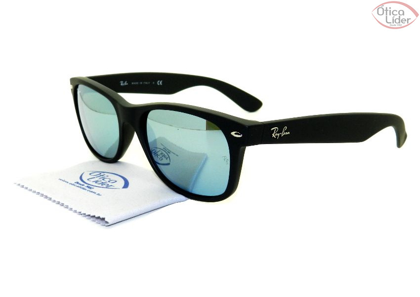 Ray-Ban RB2132 622/30 55 New Wayfarer Preto Espelhado Prata