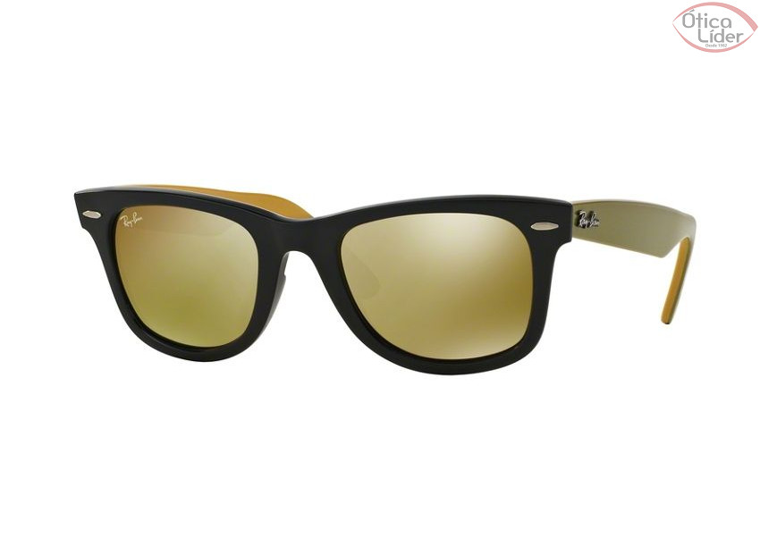 Ray-Ban RB 2140 117393 54 Wayfarer Acetato Preto / Amarelo