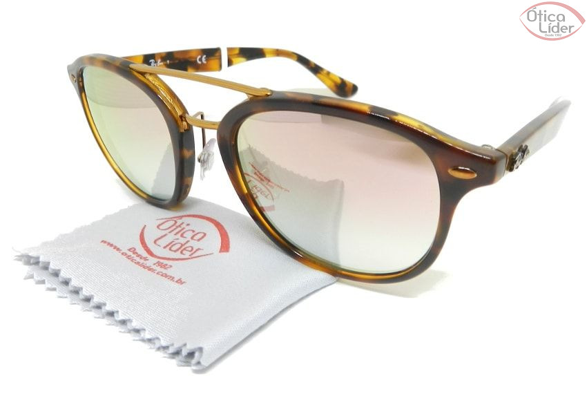 Ray-Ban RB 2183 1127b9 53 Acetato Demi / Metal Bronze Espelhado
