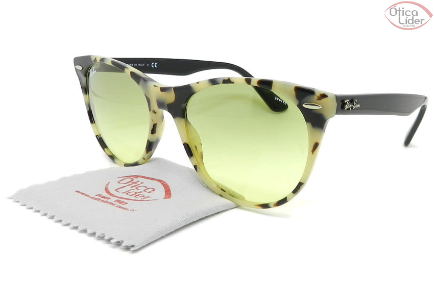 Ray-Ban Wayfarer II Evolve Fotocromático RB2185 1251/ab 55 Acetato Bege Havana