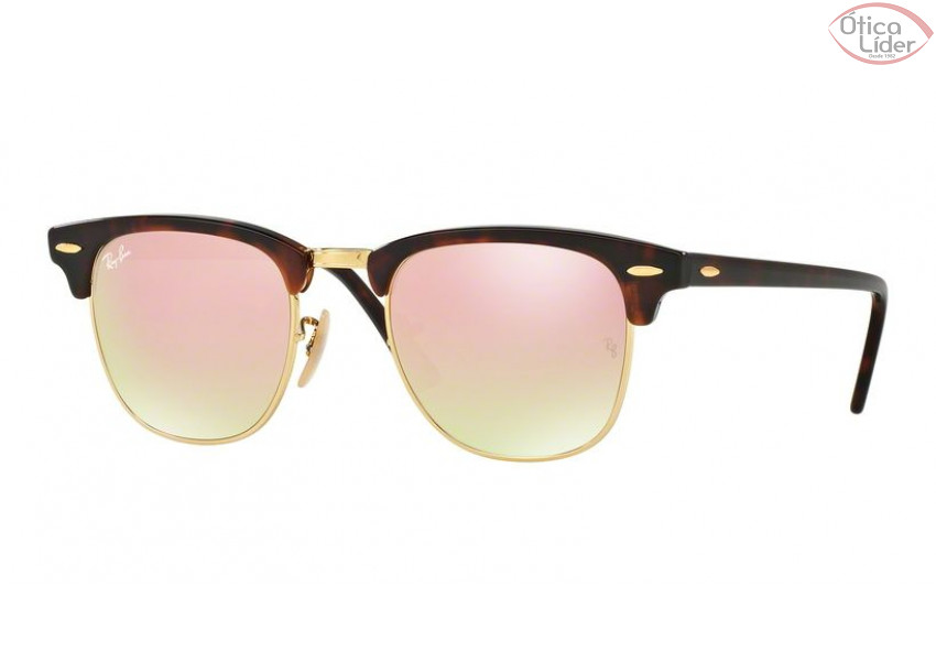 Ray-Ban RB 3016 990/7o 51 Clubmaster Demi Espelhado Degradê