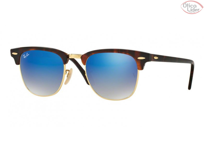Ray-Ban RB 3016 990/7q 51 Clubmaster Demi Espelhado Azul