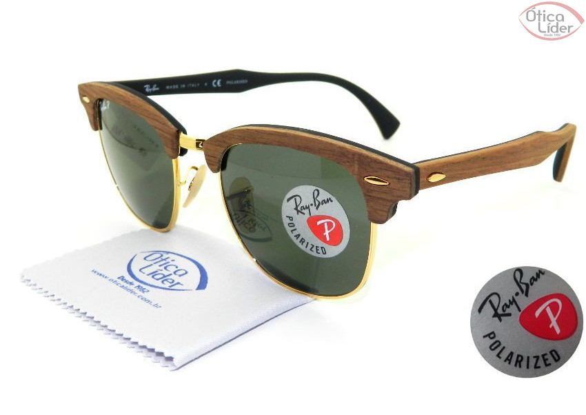 Ray-Ban RB 3016m 1181/58 51 Clubmaster Madeira Polarizado